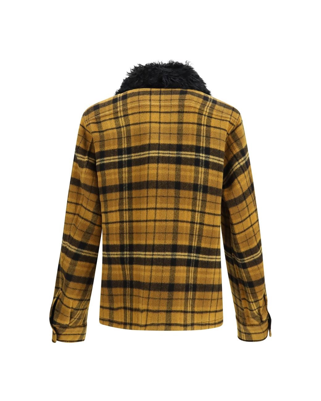 Fendi Yellow Check Wool Blouson Jacket for men