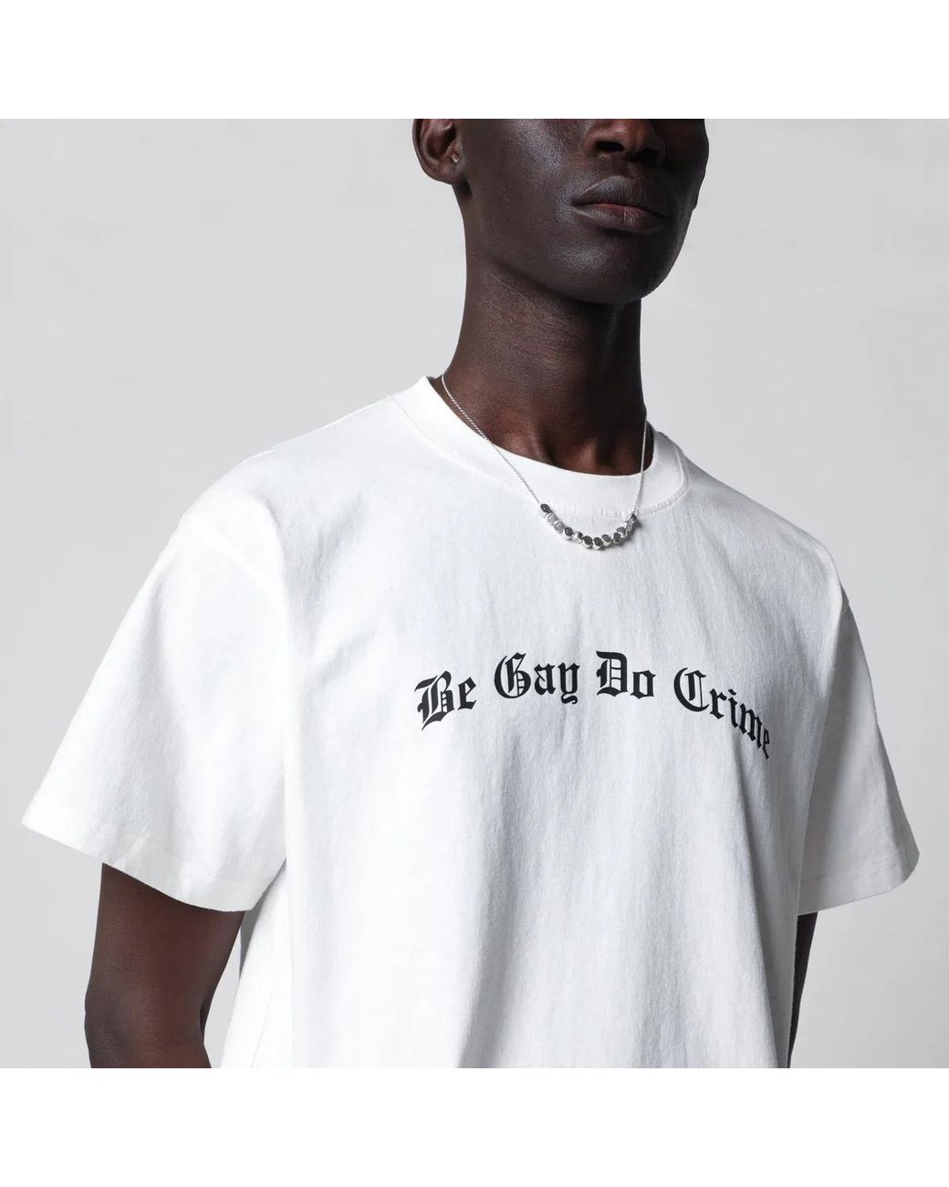 DAGGER White Be Gay Do Crime T-Shirt for men