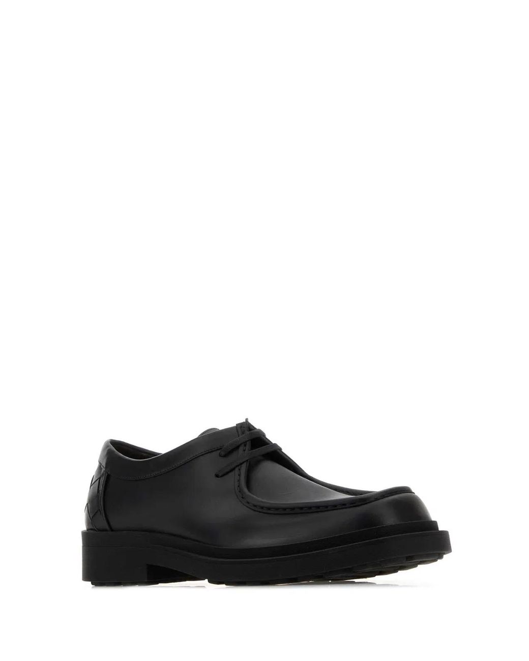Bottega Veneta Black Leather Ben Lace-Up Shoes for men