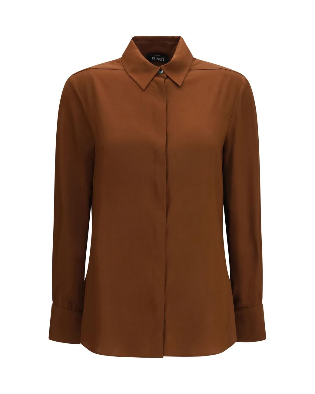 Adidas By Stella McCartney Brown Adidas By Stella Mccartney Silk Shirt With Back Gathering