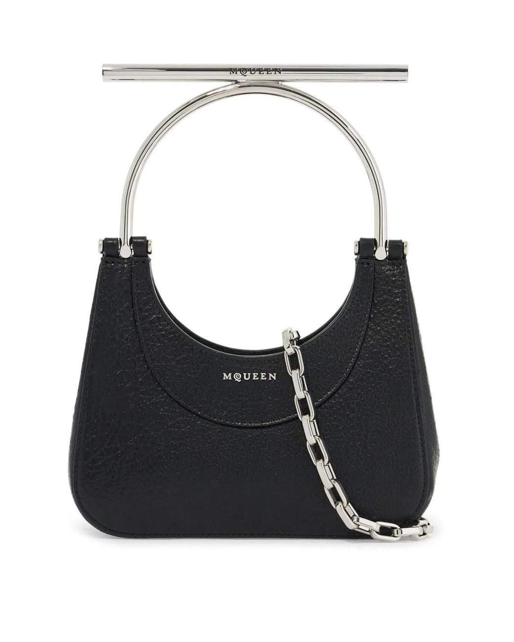 McQueen Black Mini Cross Bar Purse