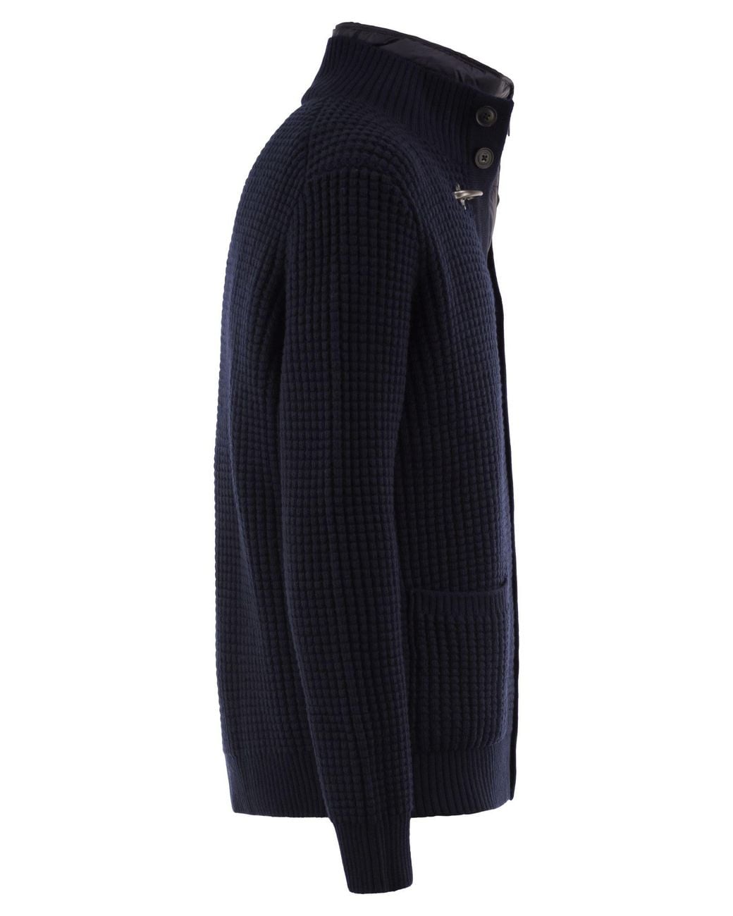 Fay Blue Wool Cardigan With Removable Padded Gilet for men