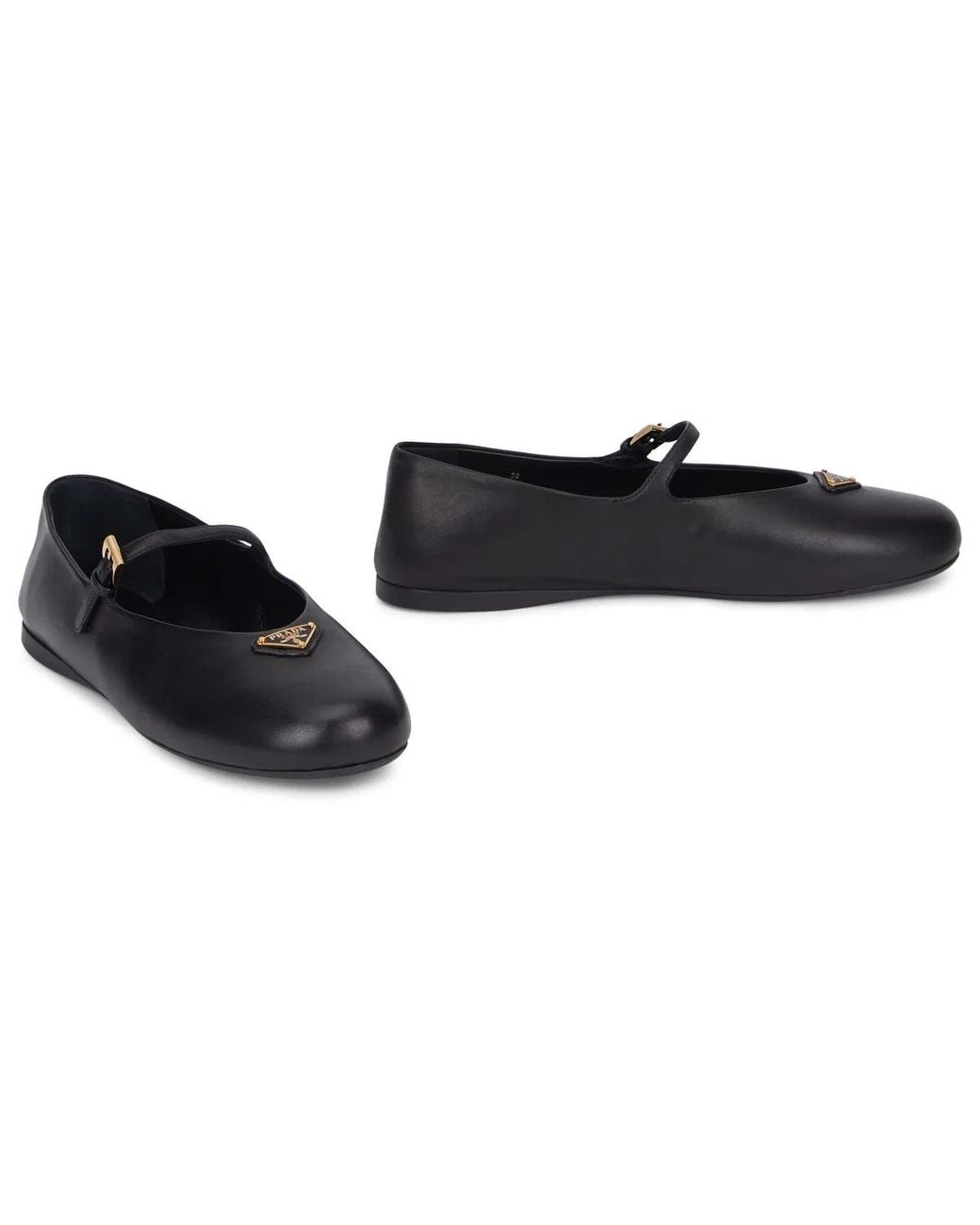 Prada Black Nappa Leather Ballerinas