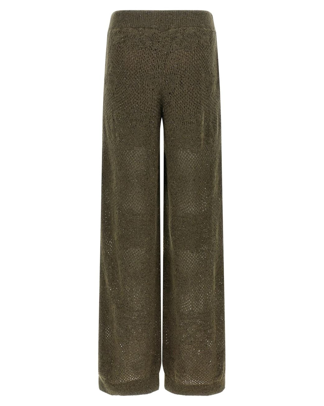 Brunello Cucinelli Green 'Track Flower Lace' Pants