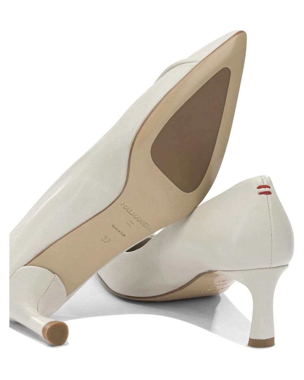Halmanera White Leather Heeled Shoes