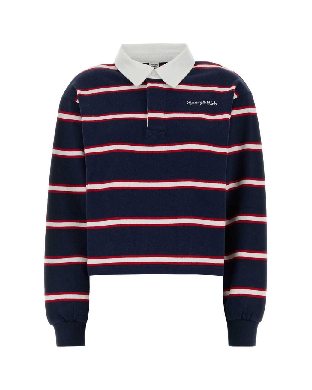 Sporty & Rich Blue Sporty & Rich Serif Logo Rugby Polo