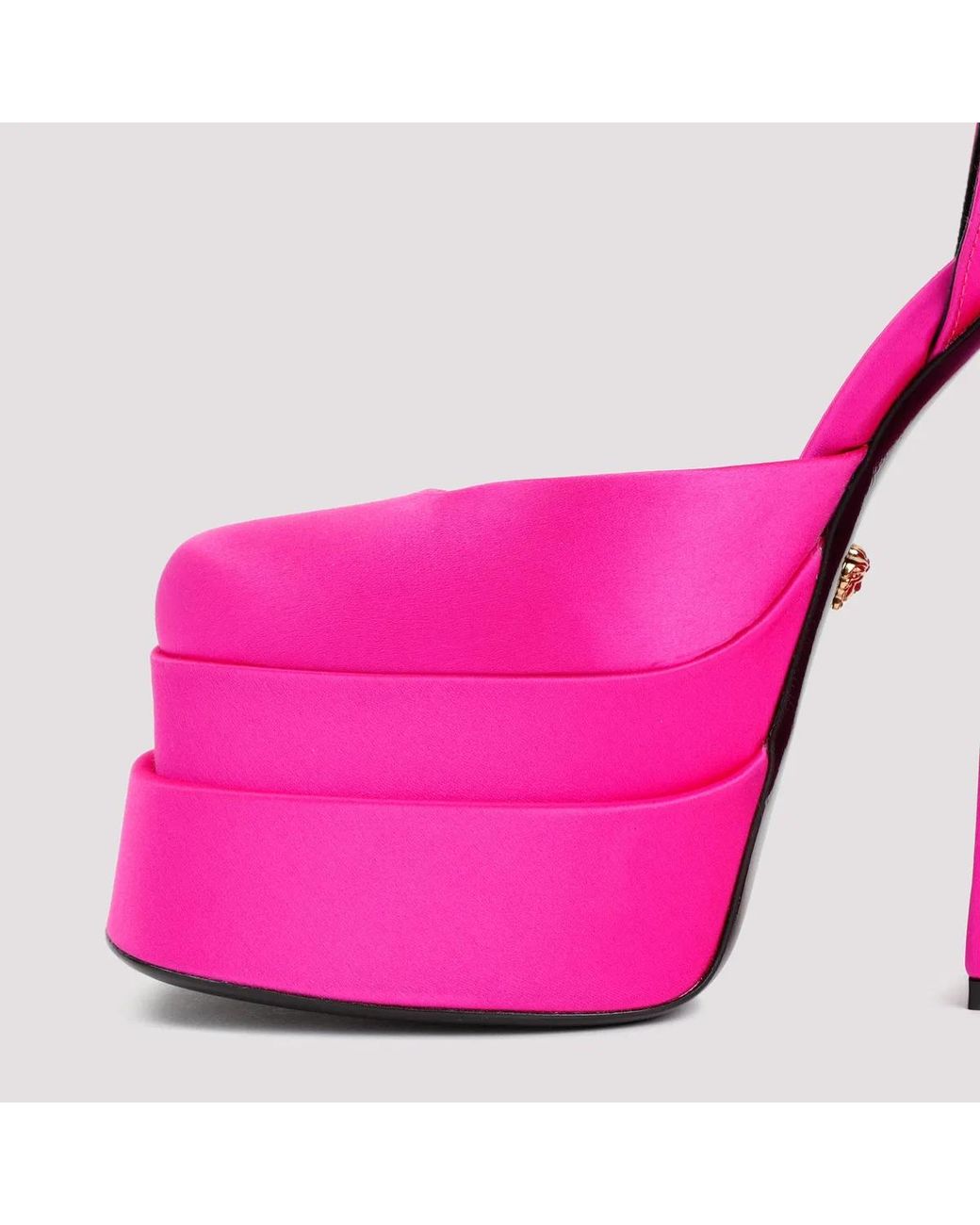 Versace Pink Medusa Aevitas Double Platform Pumps