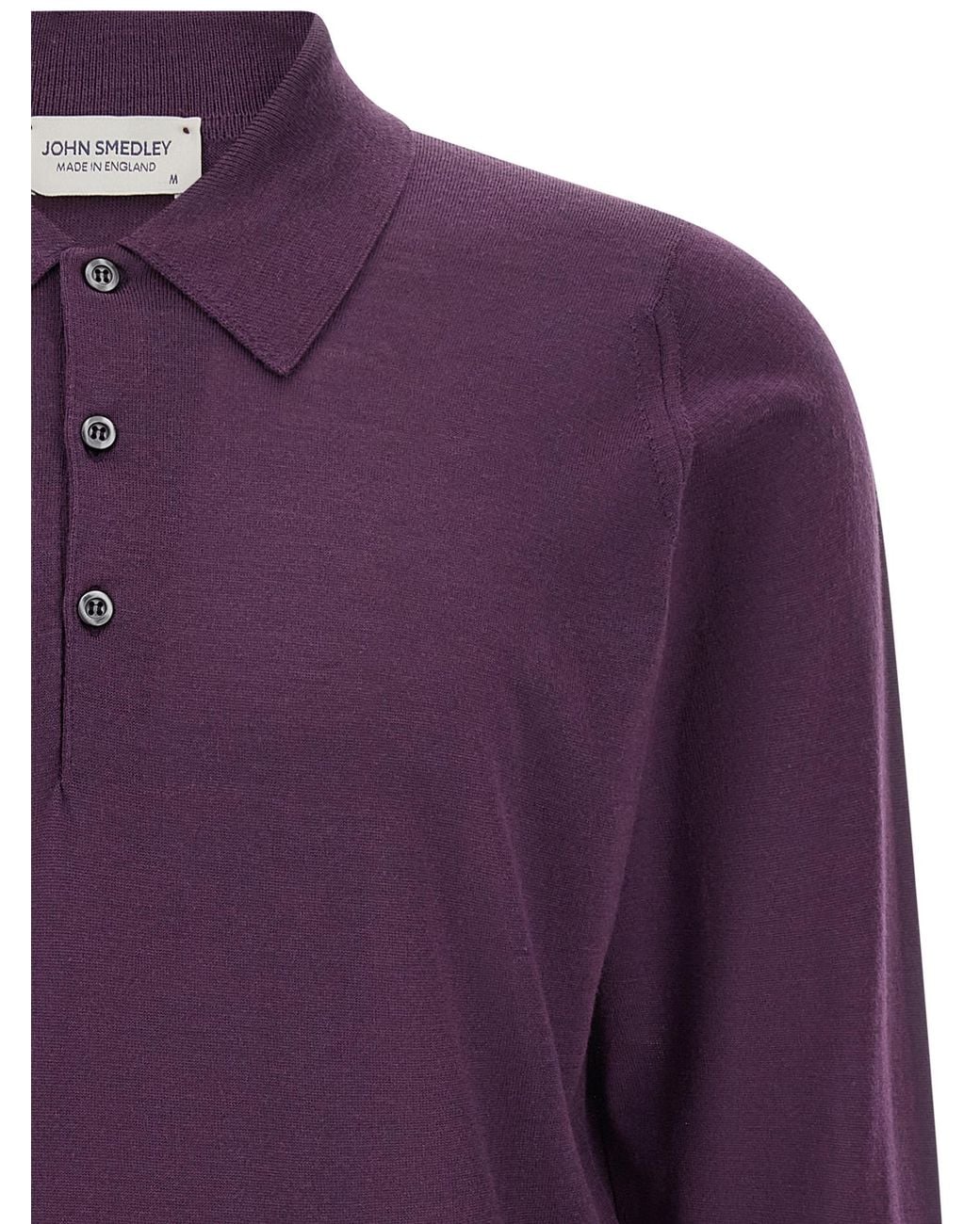 John Smedley Purple 'Dorset' Polo Shirt for men