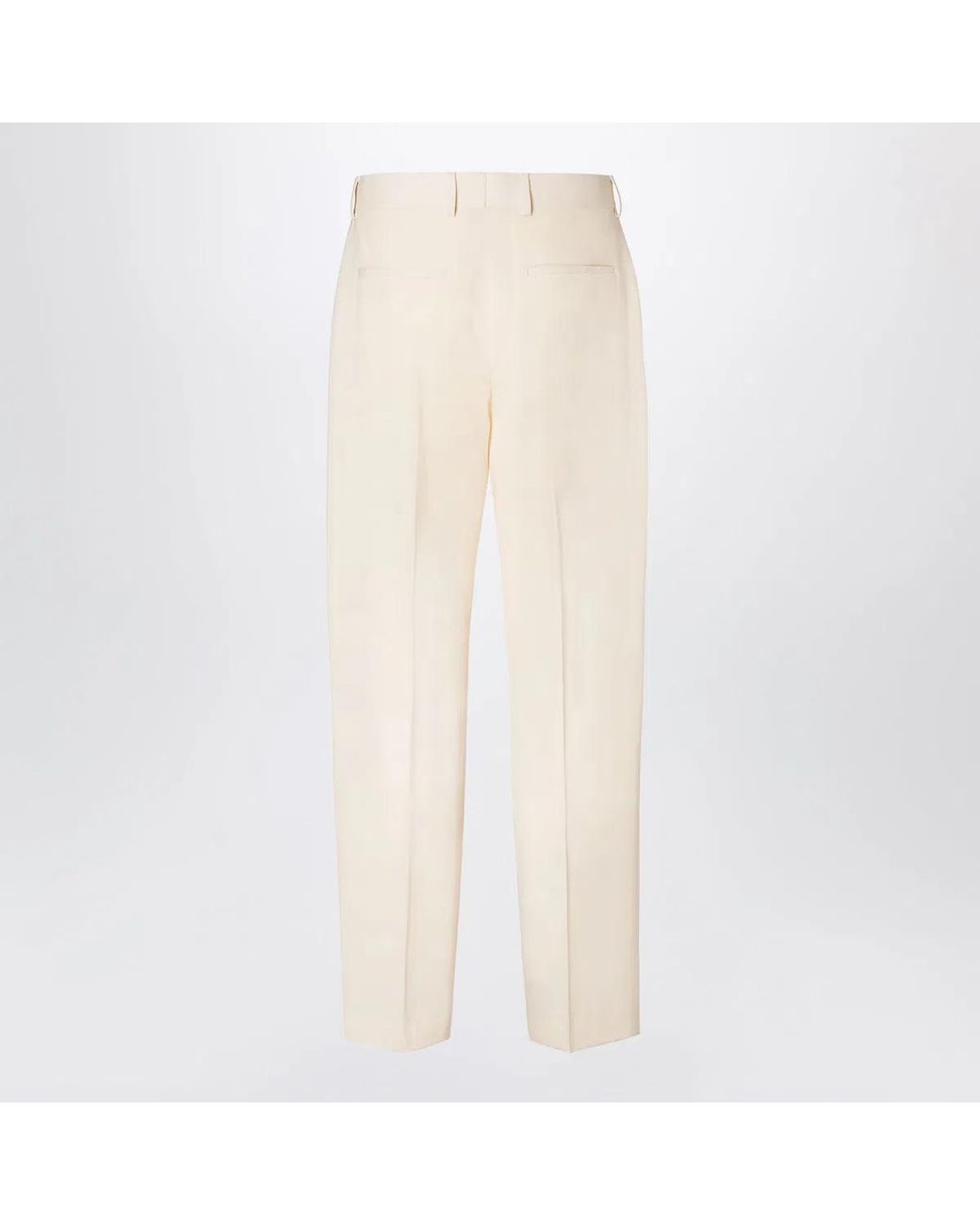 Fendi Natural Wool Gabardine Trousers for men