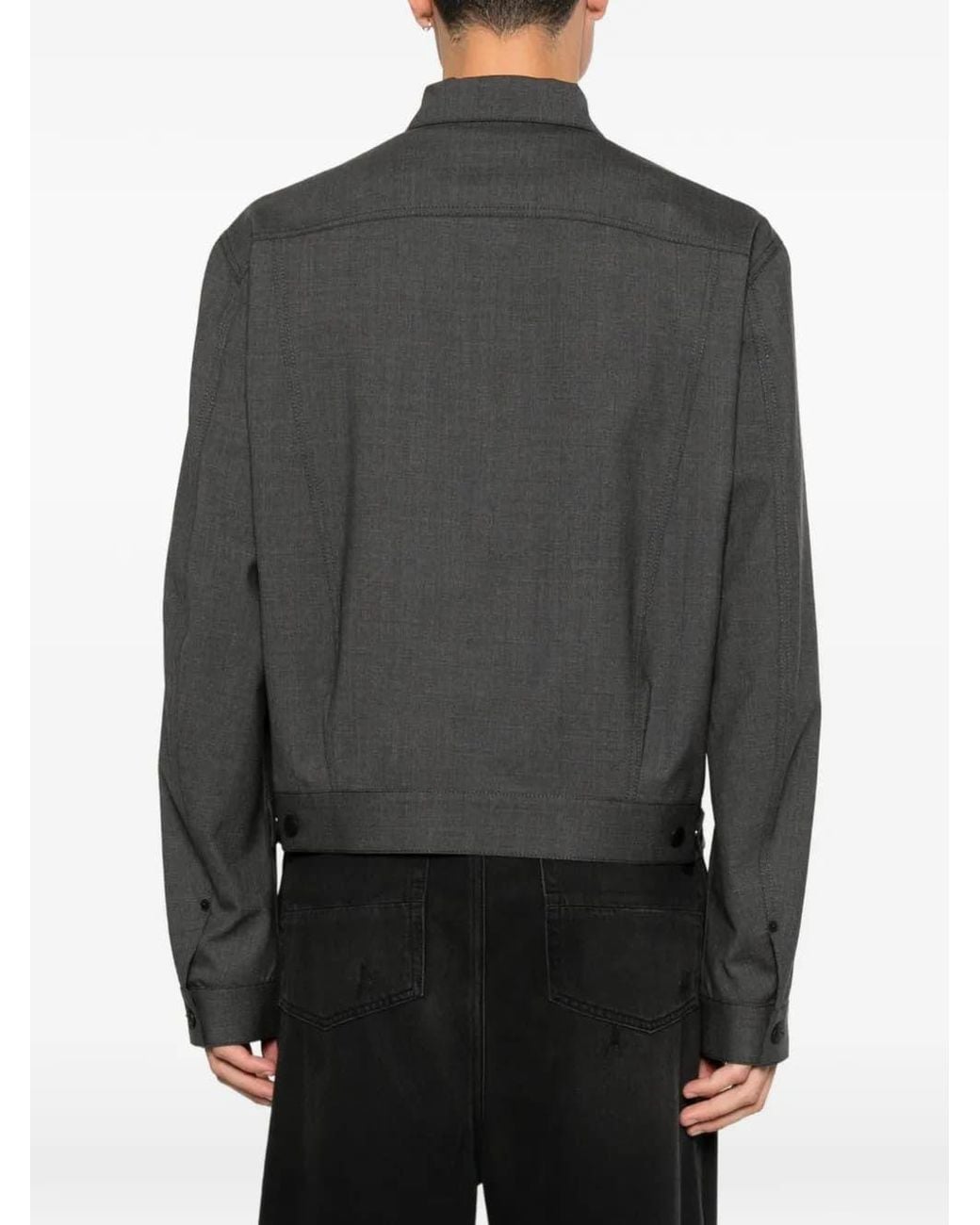DSquared² Gray Button-Up Pocket-Detail Jacket for men