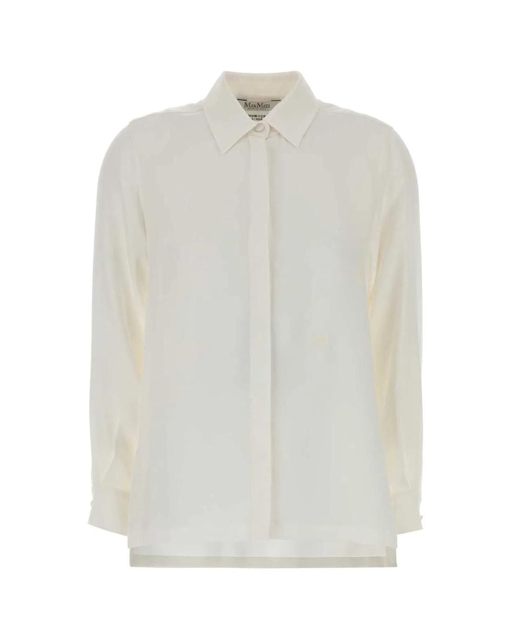 Max Mara White Silk Geranio Shirt