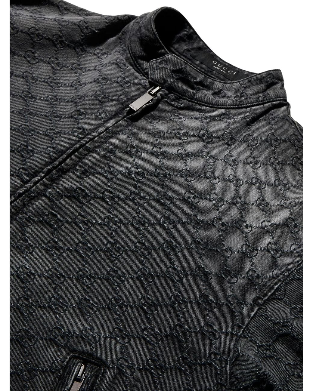 Gucci Black Cotton Gg Jacquard Zip-Up Jacket for men