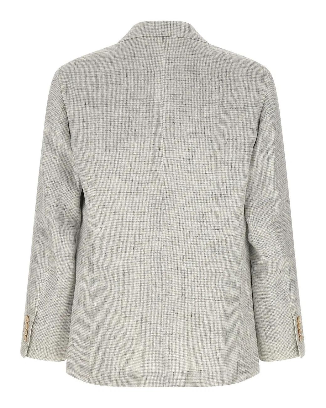 Brunello Cucinelli Gray Linen Blazer Clothing for men