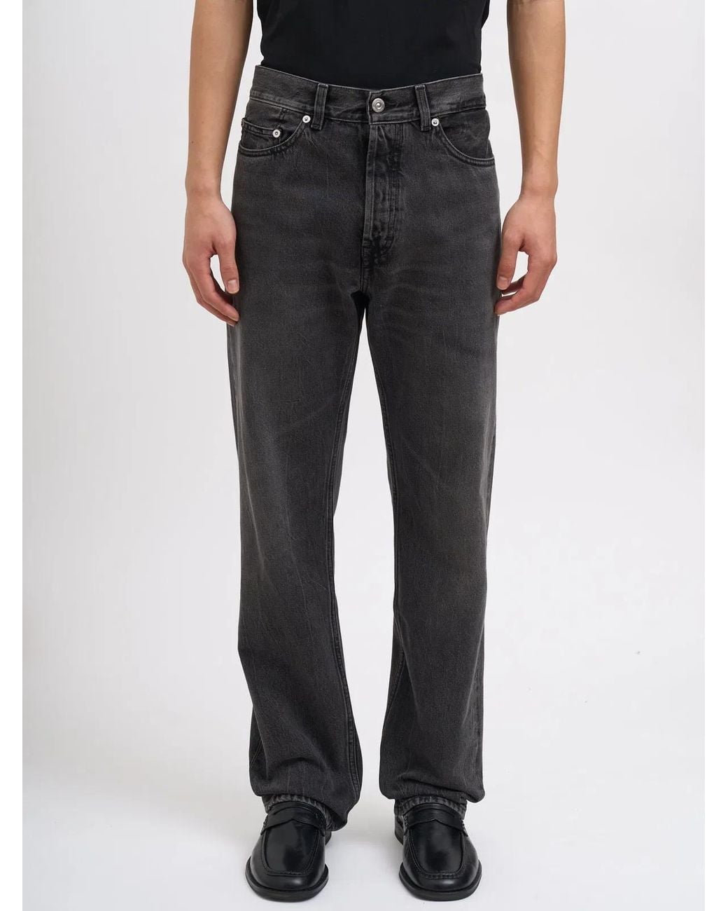 Our Legacy Black First Cut Pants Graphite Wave Selvedge for men