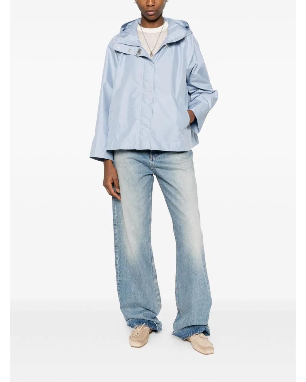 Fay Blue Short Hooded Parka Coat