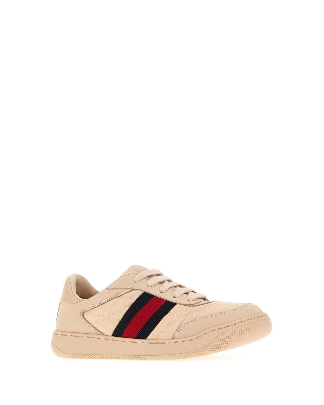 Gucci Pink Light Leather And Fabric Screener Sneakers