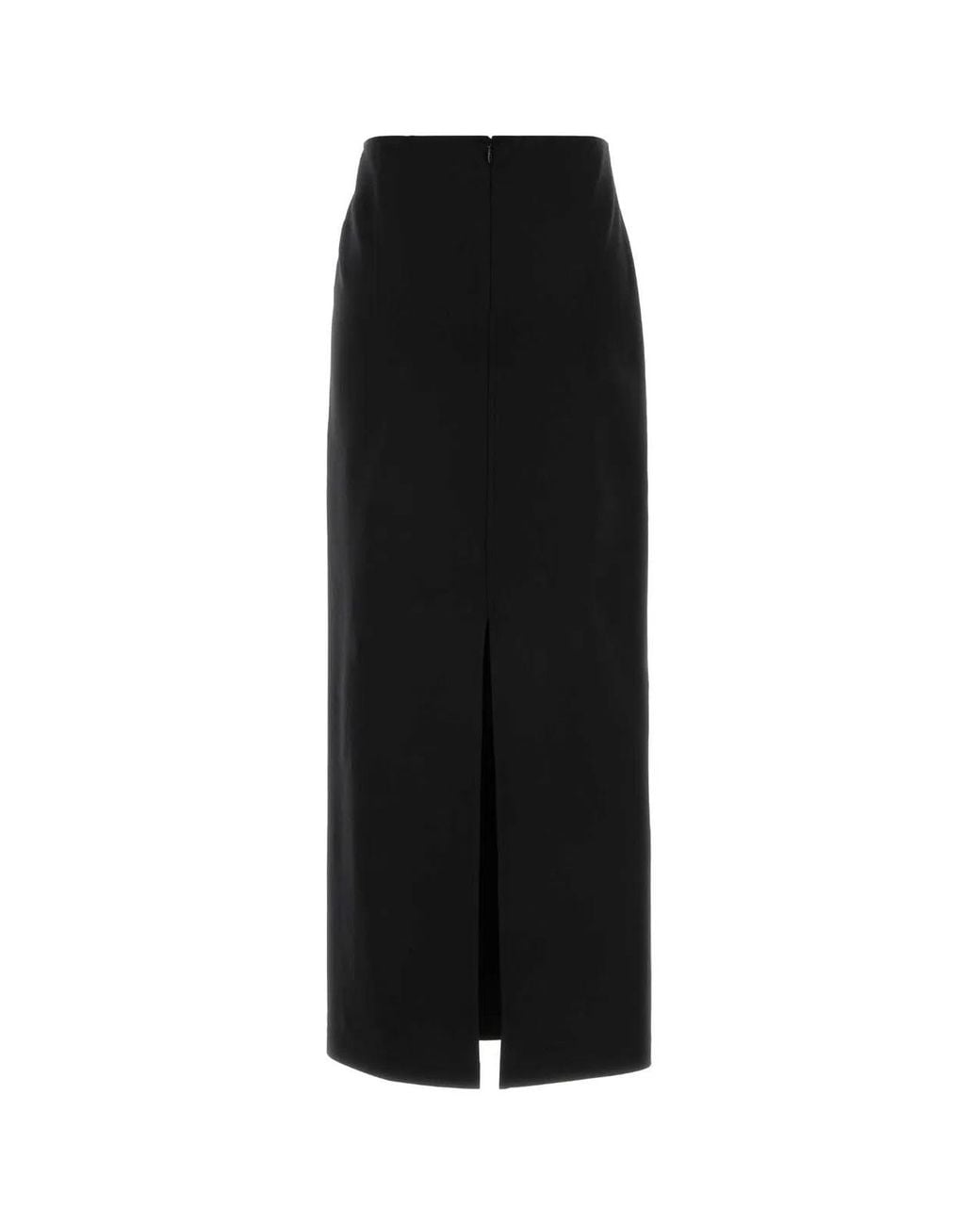 Jil Sander Black Stretch Wool Blend Skirt