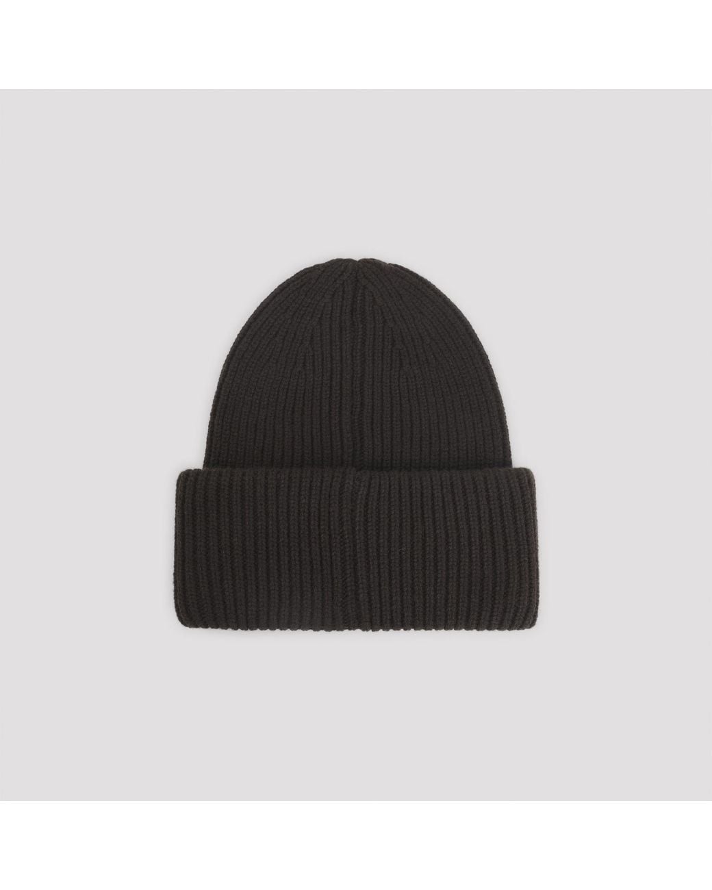 Moncler Black Virgin Wool Hat for men