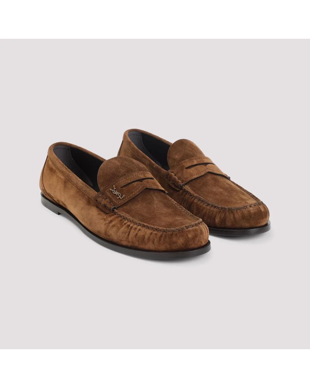 Saint Laurent Black Laurent Suede Leather Loafers for men