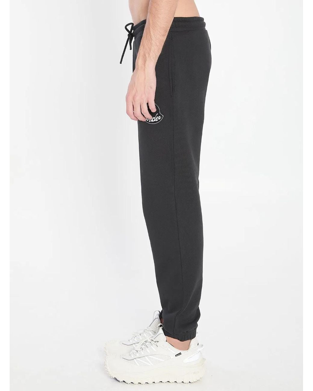 Moncler Black Logo Detail Cotton Track-Pants for men