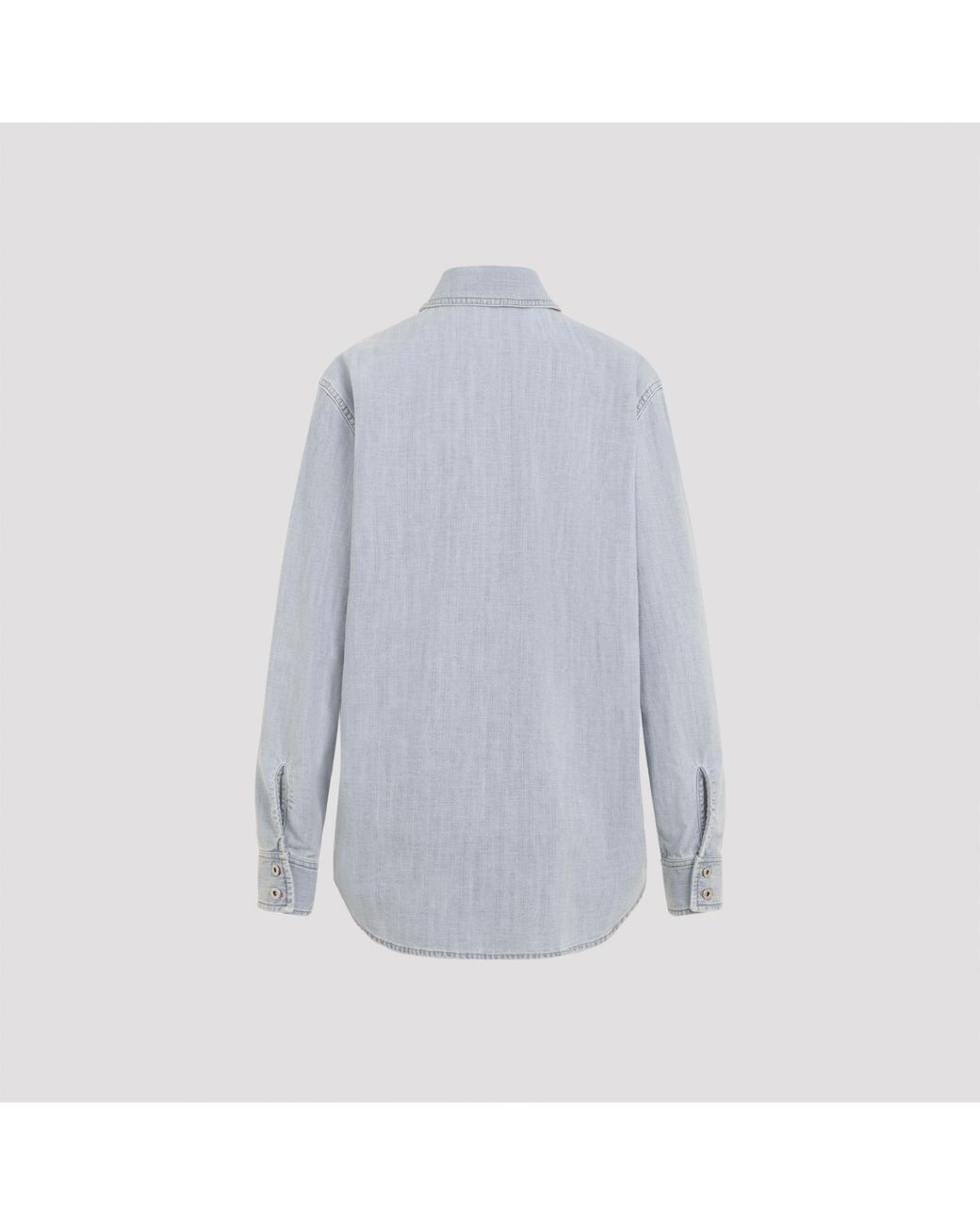 Bottega Veneta Blue Sky Bleached Oversize Denim Shirt