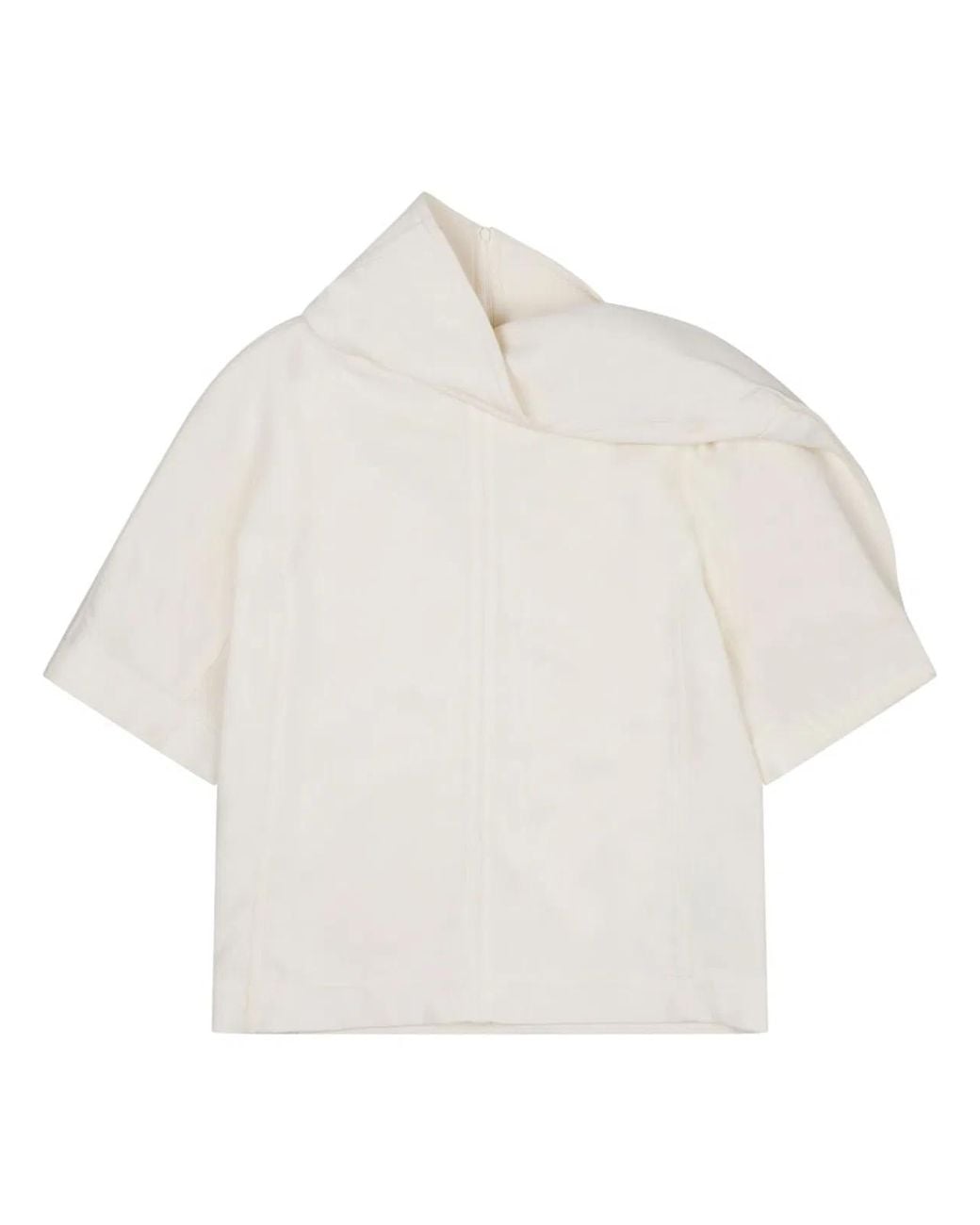 Bottega Veneta White Wool Fabric Mini Top For Fw25