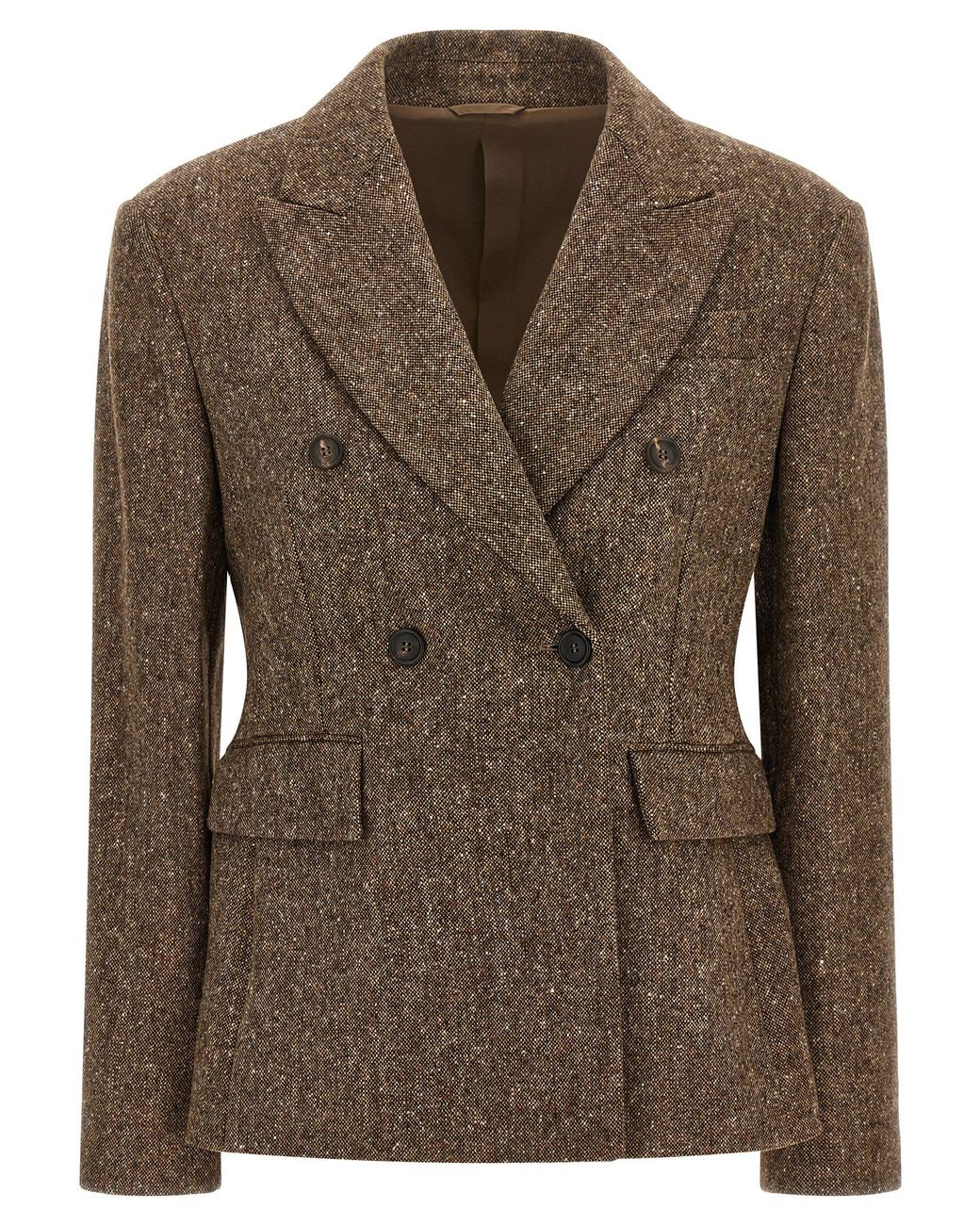 Brunello Cucinelli Brown Virgin Wool Blazer Clothing