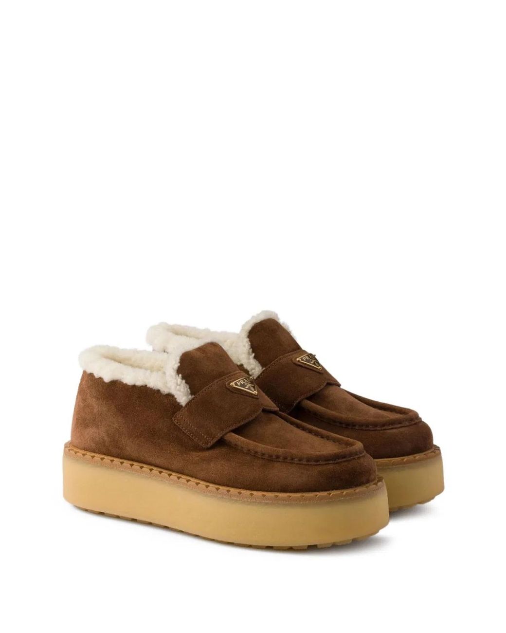 Prada Brown Flat Shoes
