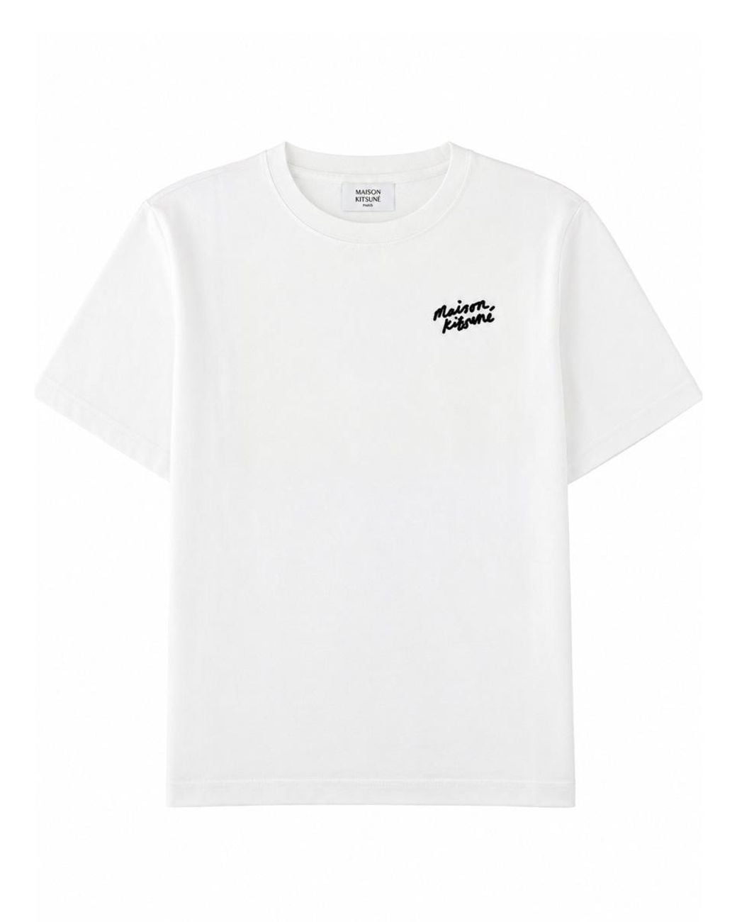 Maison Kitsuné White Maison Kitsuné Tshirt Con Logo