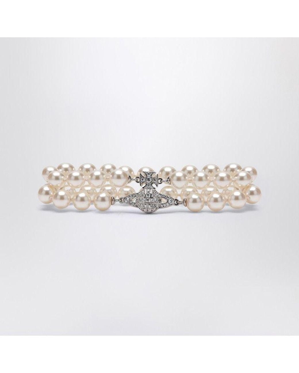Vivienne Westwood Multicolor Bracelet With Pearls And Metallic Logo