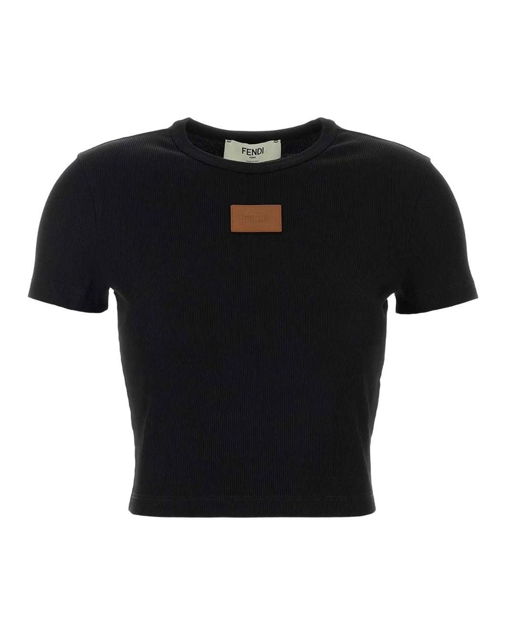 Fendi Black Stretch Cotton T-Shirt