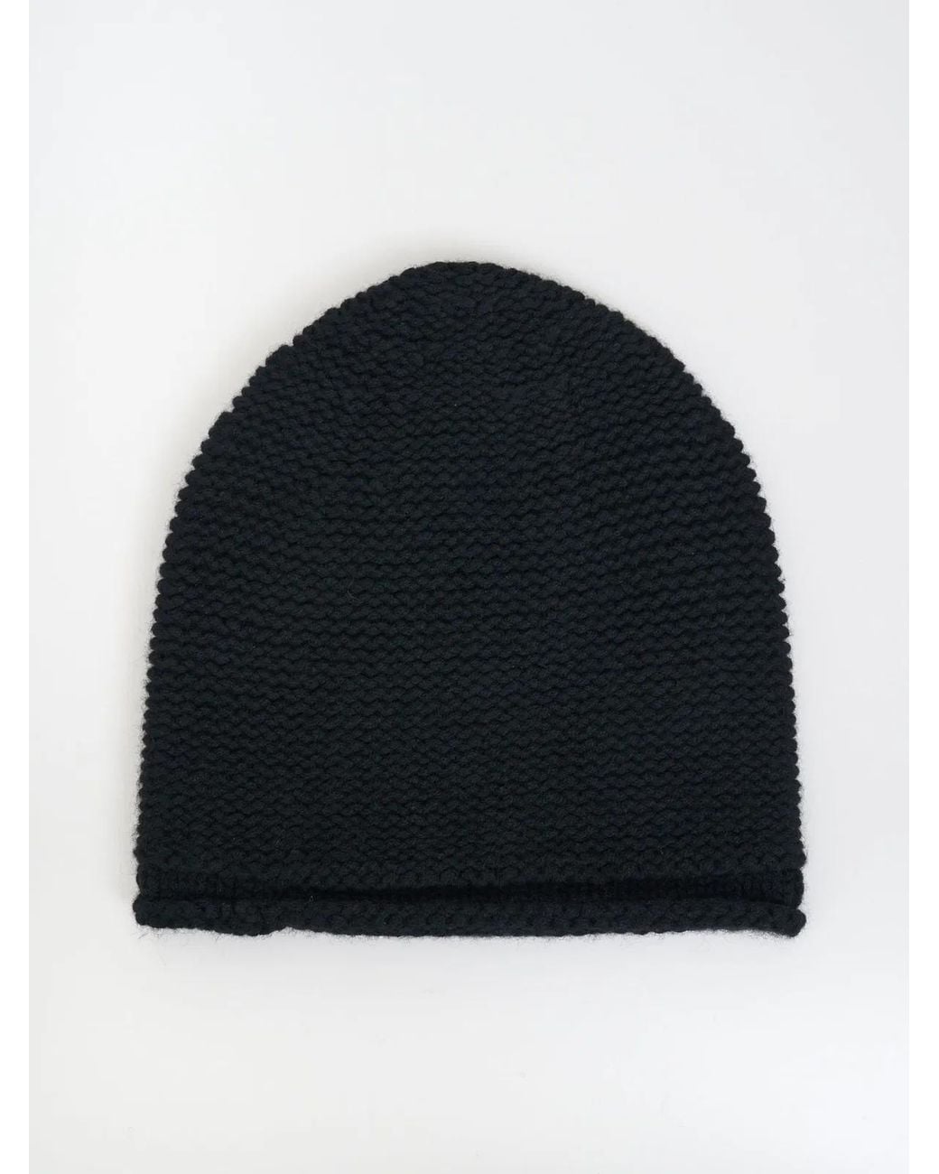 DEVOA Black Cashmere Beanie for men