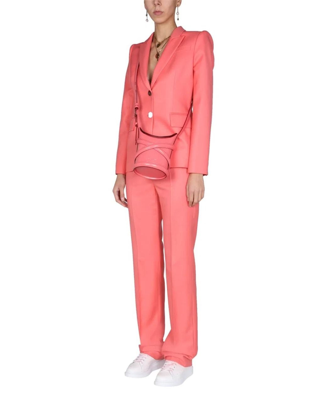 McQueen Pink Straight Leg Trousers