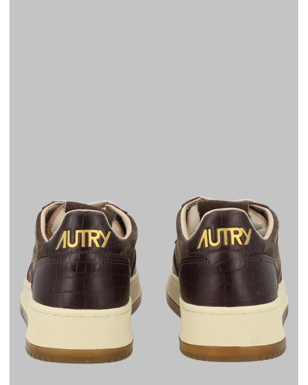 Autry Multicolor Medalist Low Crocodile Embossed Suede Sneakers