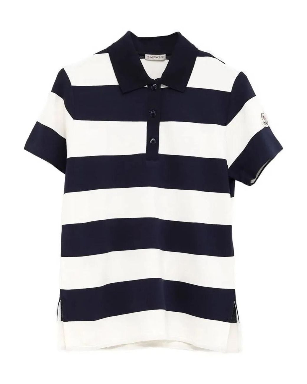 Moncler Blue Stripes Ss Polo