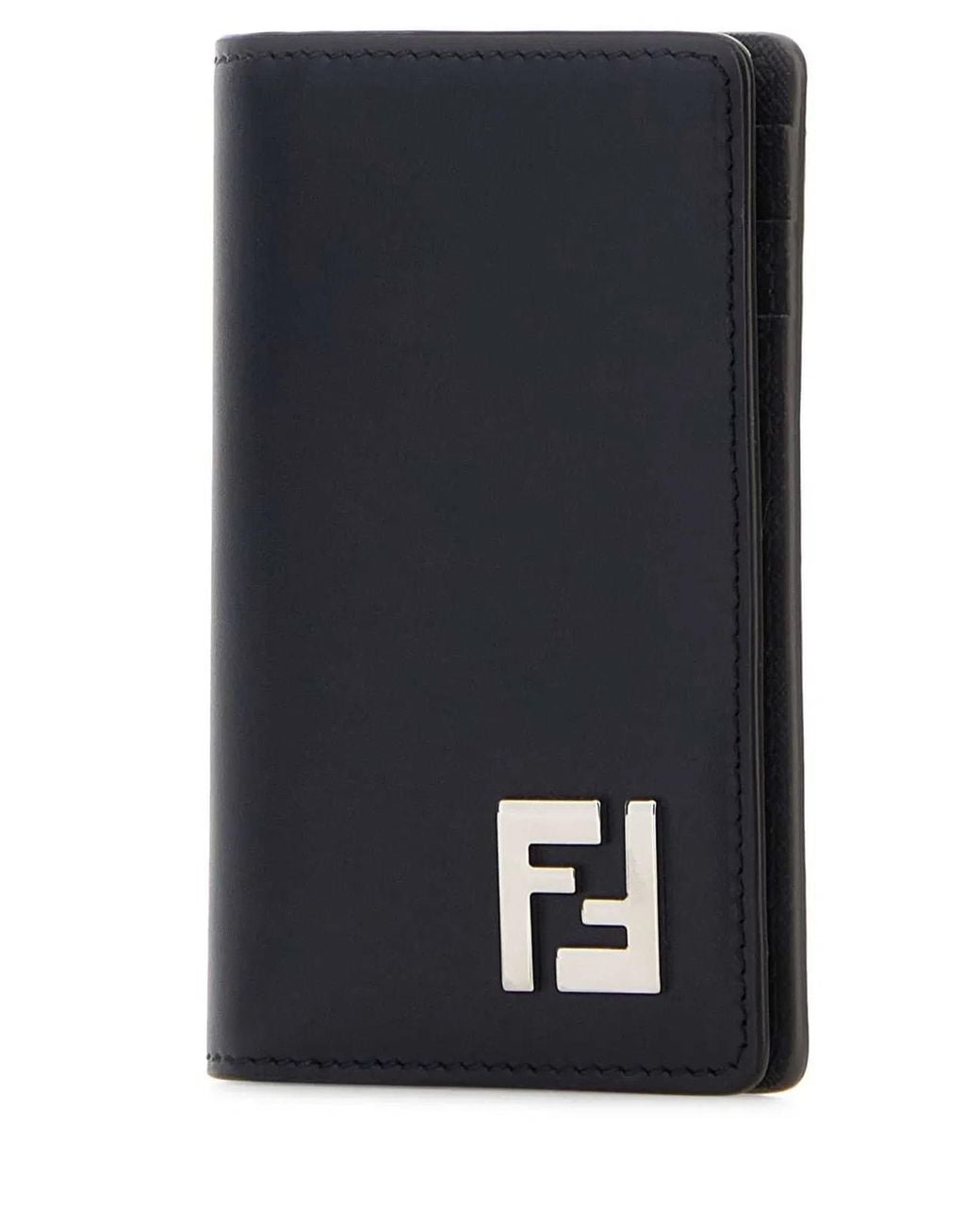 Fendi Blue Midnight Leather Card Holder for men