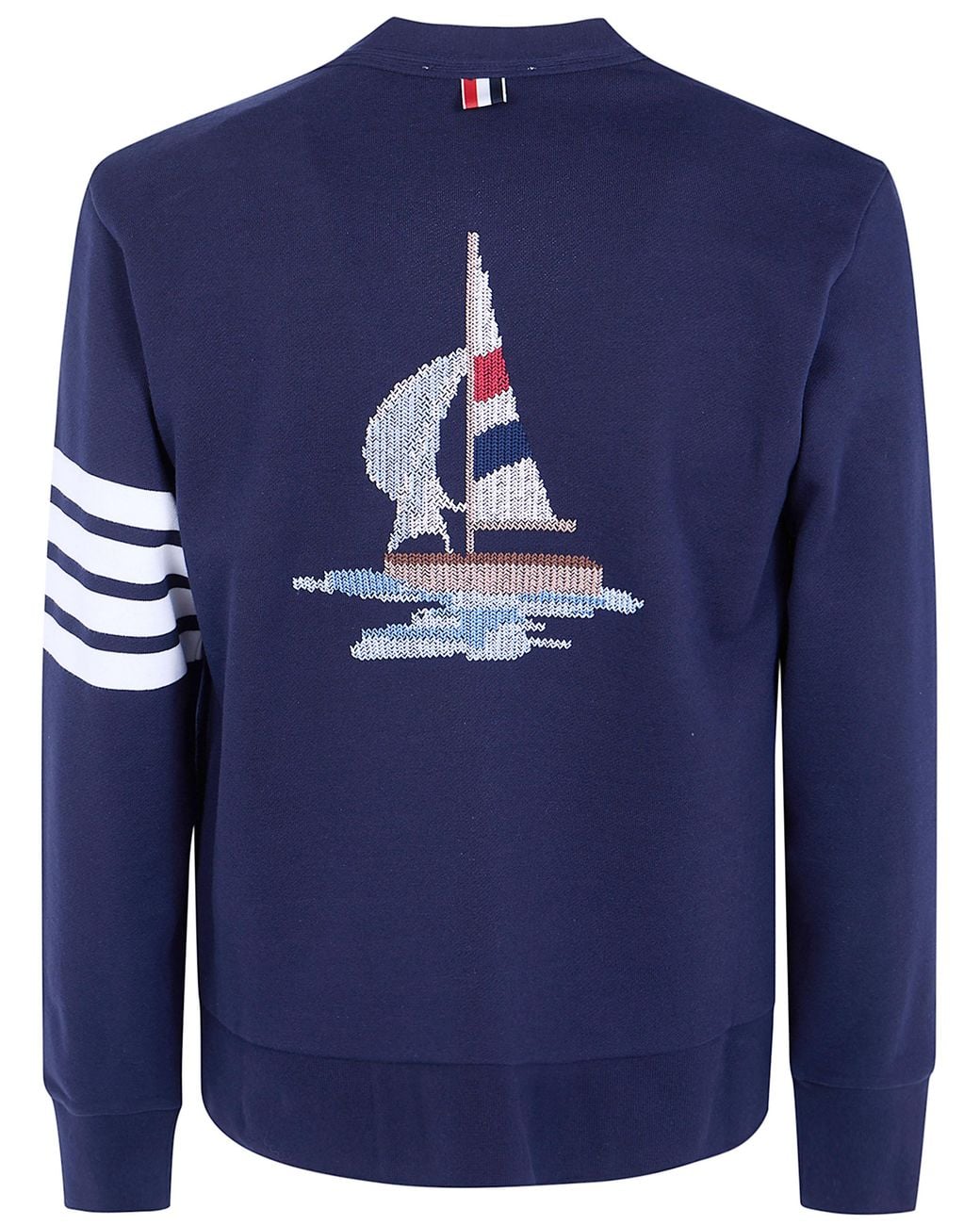 Thom Browne Blue 4-Bar Boat Cotton Cardigan for men