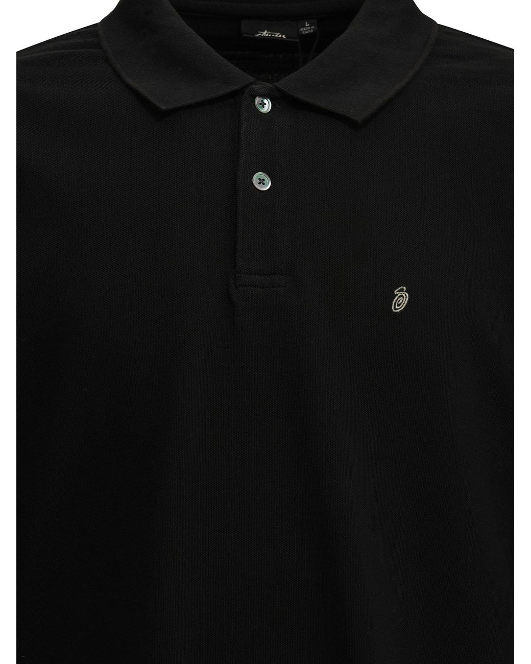 Stussy Black Stussy Polo Shirts for men