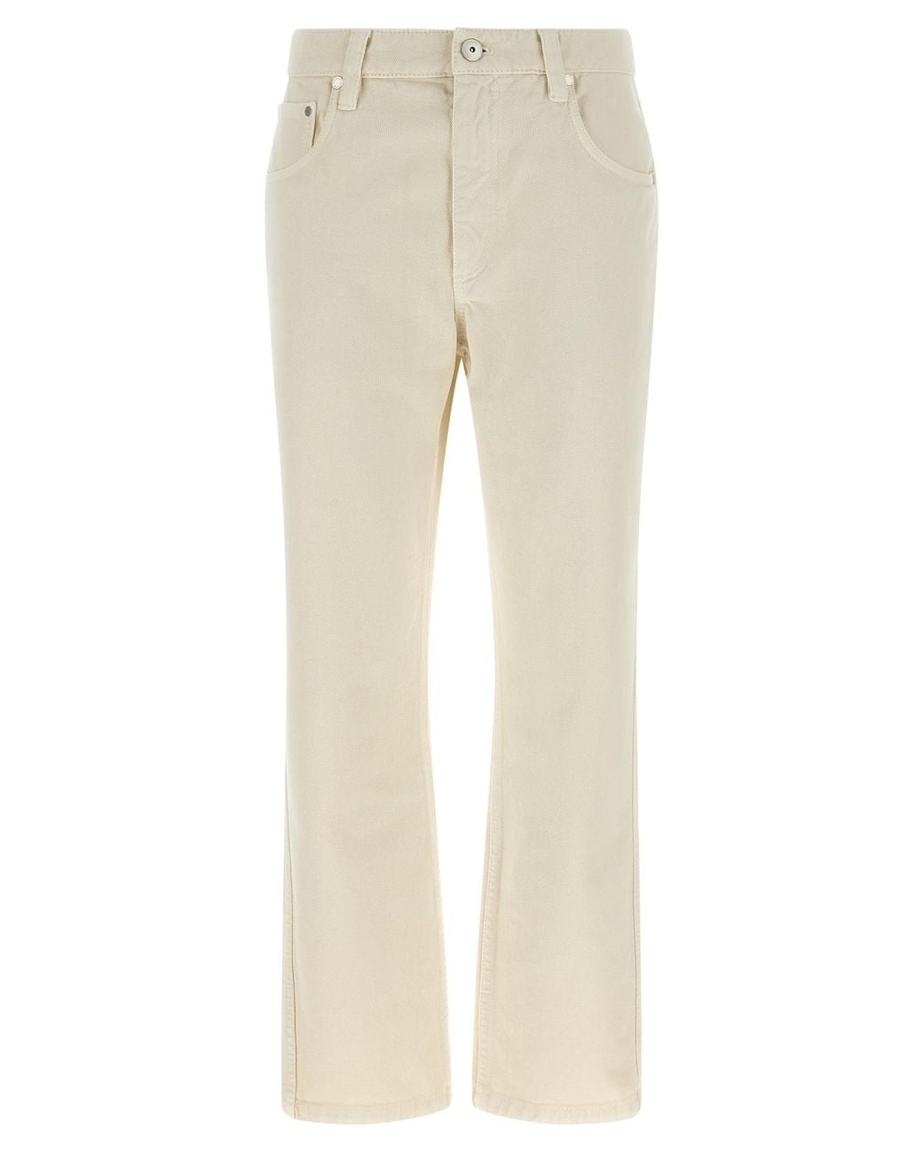 Brunello Cucinelli Natural 'Shiny Tab' Jeans