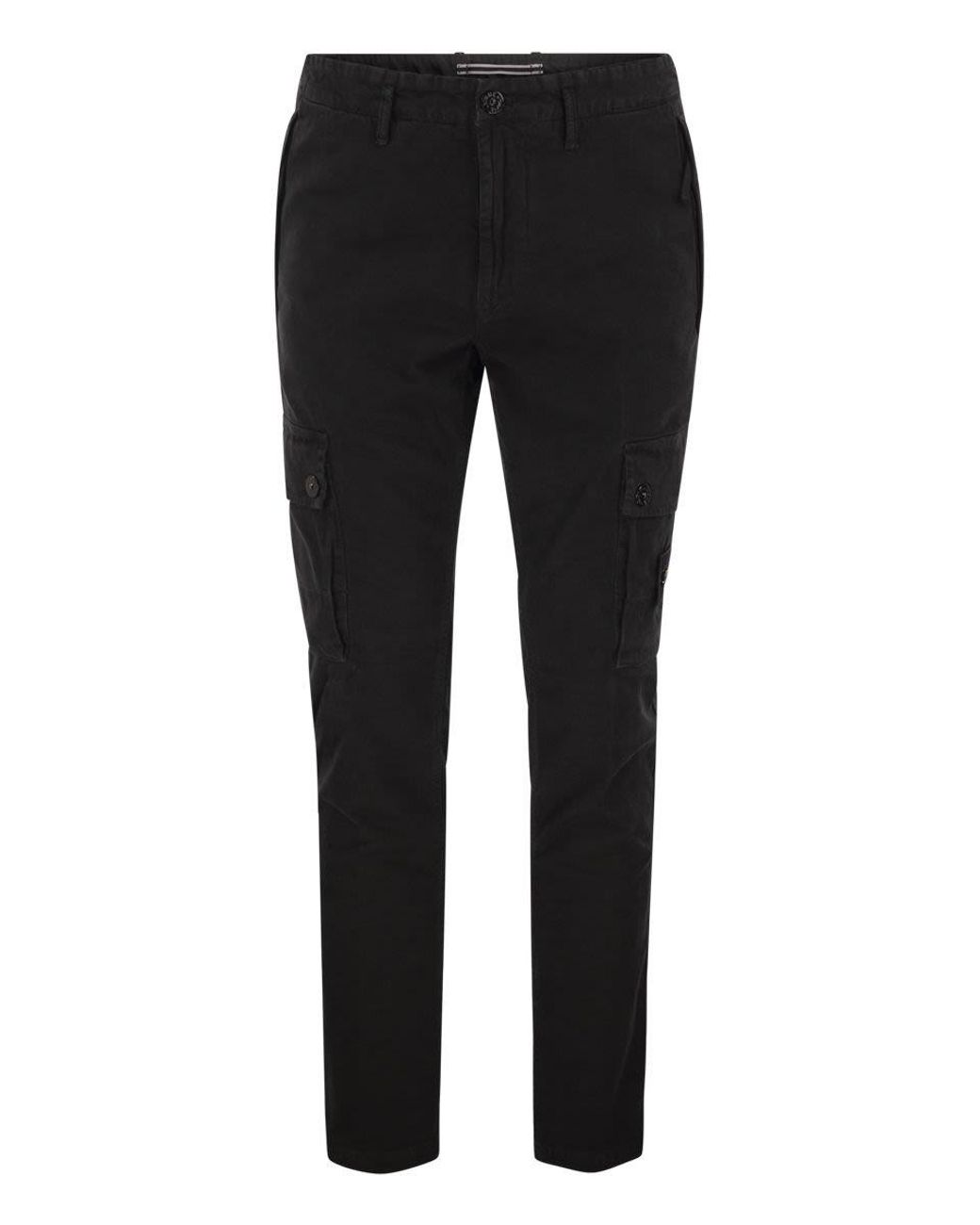 Stone Island Black Slim-Fit Cargo Trousers for men