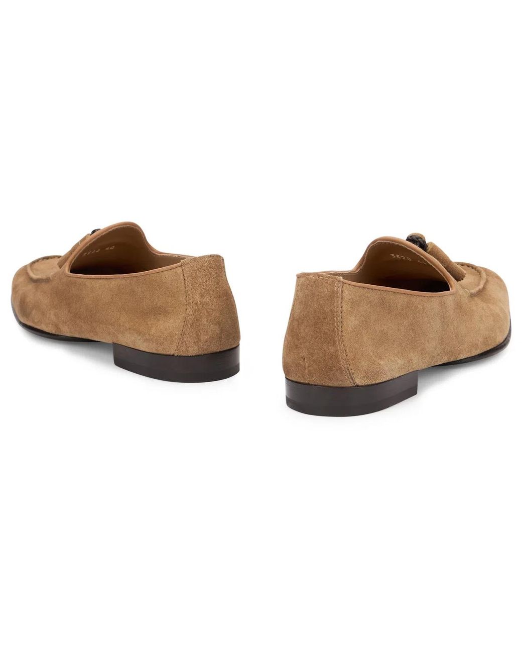 Doucal's Brown Suede Loafers With Napa for men