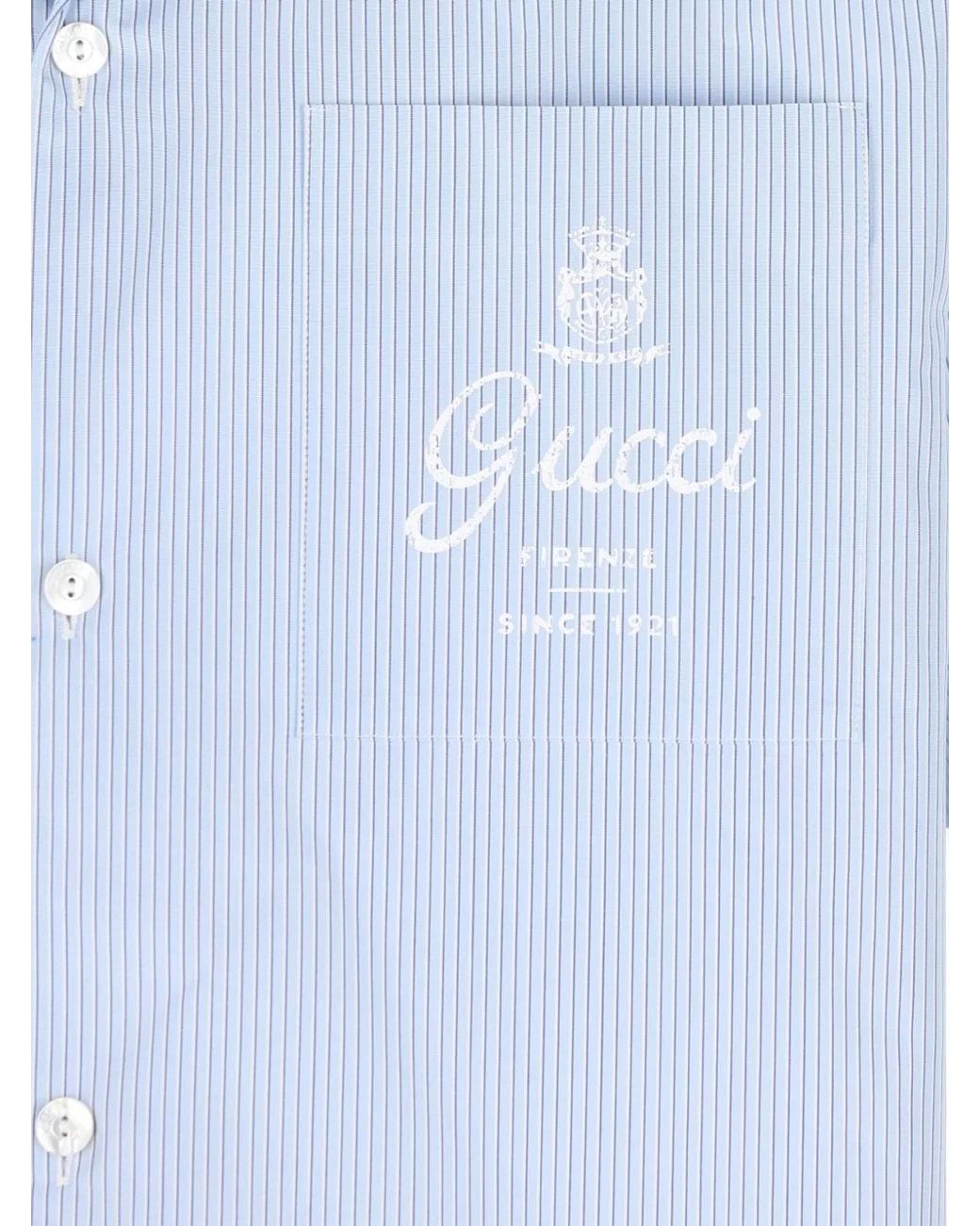 Gucci Blue Bowling Shirt for men