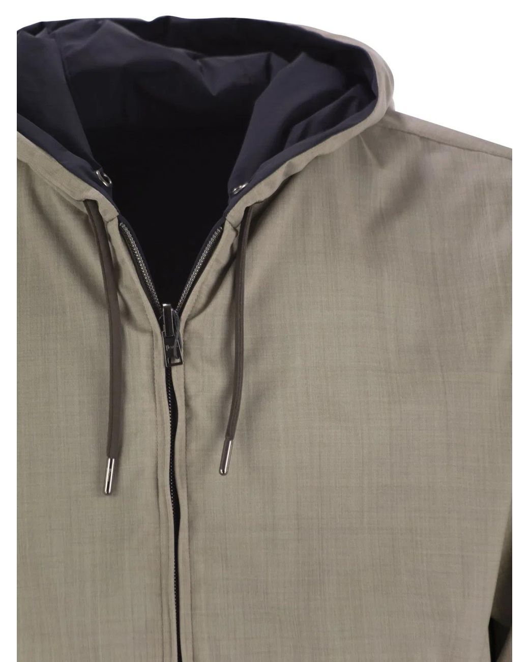 Herno Gray Reversible Hooded Jacket for men