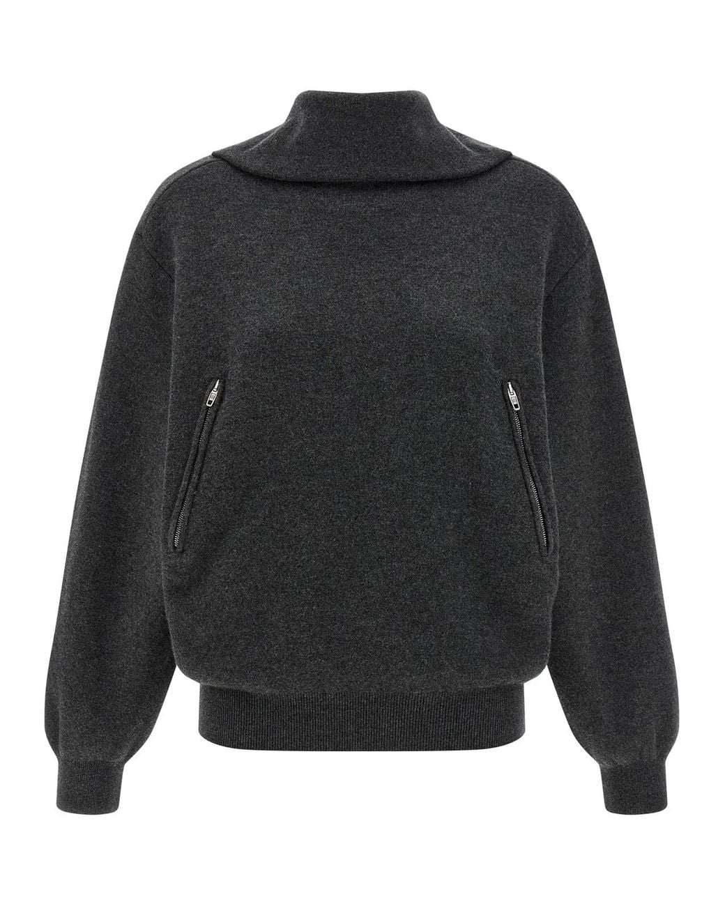 Balenciaga Gray Back-To-Front Wool Knit Sweater