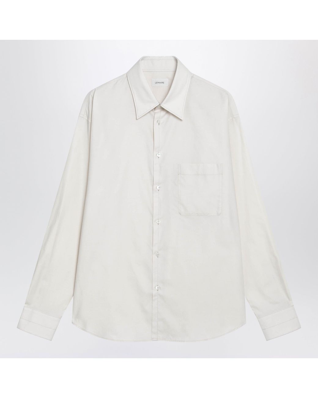 Lemaire White Regular-Fit Cream-Colored Cotton And Silk Shirt for men
