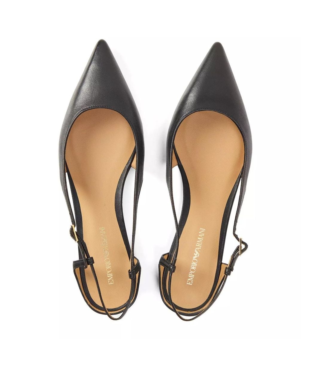 Emporio Armani White Pointed Toe Slingback Pumps