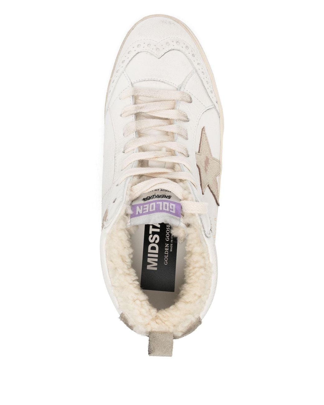 Golden Goose Deluxe Brand White Mid Star Nappa Upper Shiny Leather