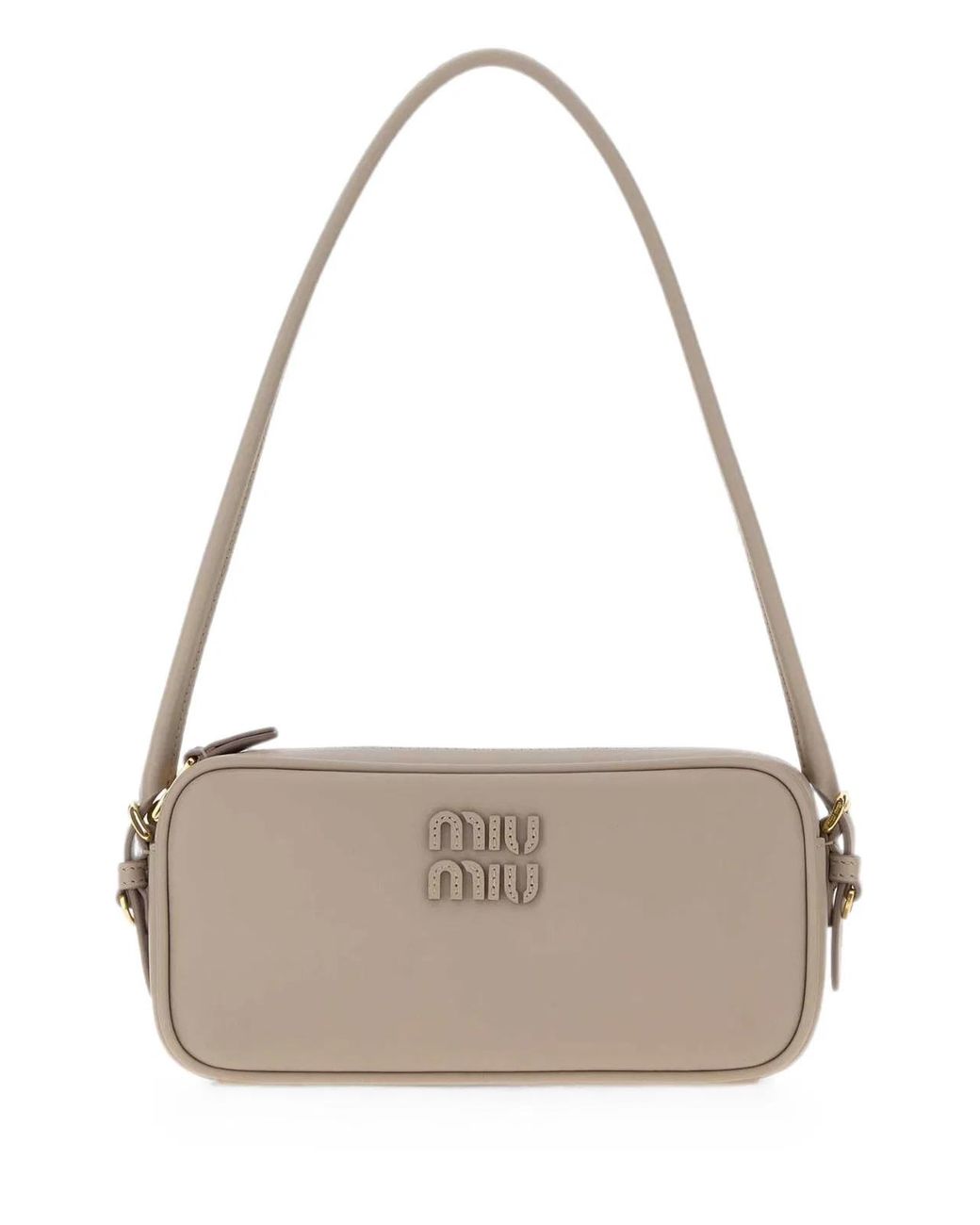 Miu Miu Gray Leather Shoulder Bag