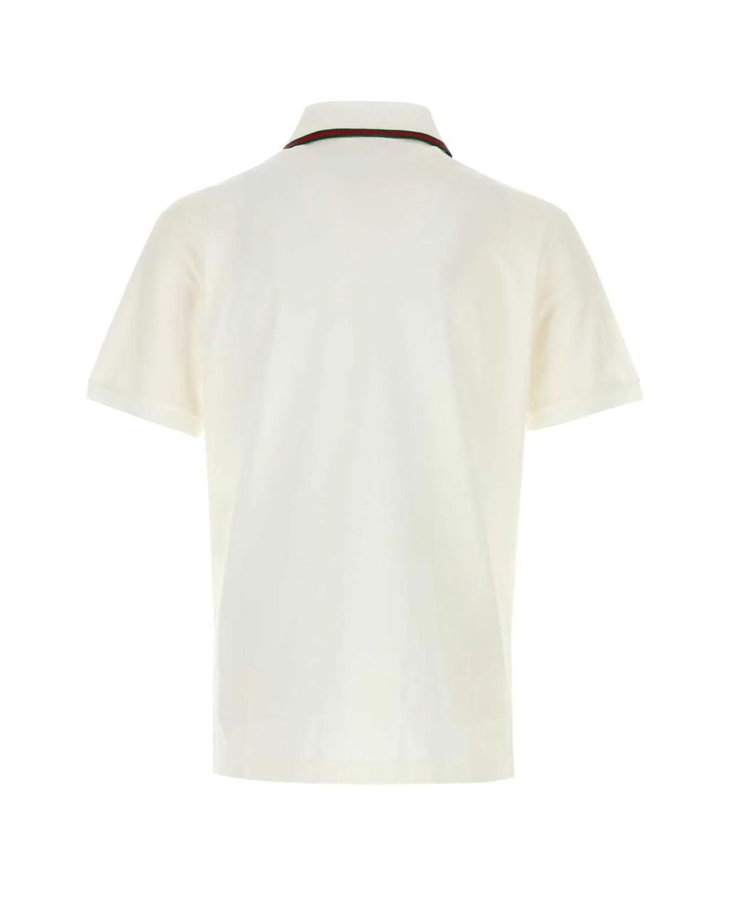 Gucci White Short-Sleeved Polo With Web Band for men