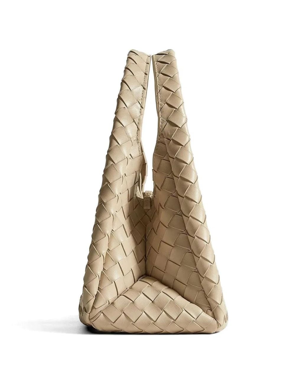 Bottega Veneta Natural Small Campana Intrecciato Shoulder Bag
